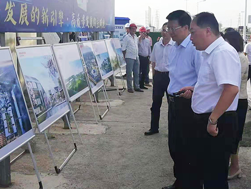 浙江省人大教育科技文化衛(wèi)生委員會(huì)主任委員陳根芳（時(shí)任省教育廳廳長(zhǎng)）調(diào)研耀廈承建的浙江建設(shè)職業(yè)技術(shù)學(xué)院上虞校區(qū)項(xiàng)目
